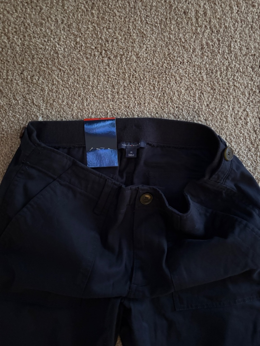 Tommy Hilfiger Women’s Navy Straight-Leg cropped pants nwt size M - Picture 3 of 6